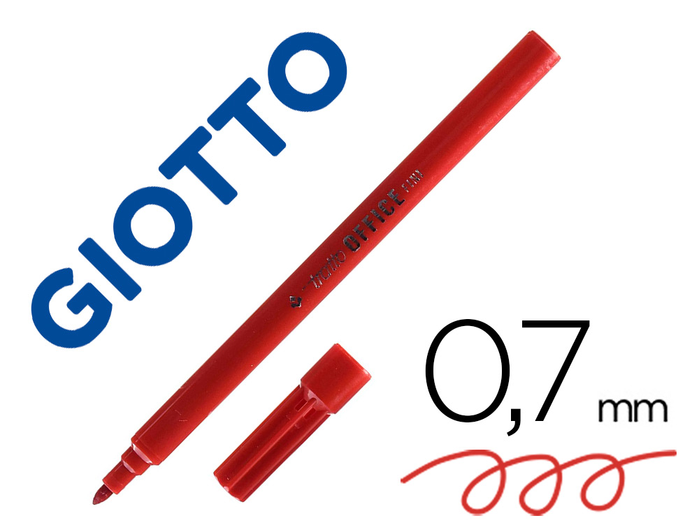 [74783] Rotulador tratto office fine punta de fibra trazo 0,7 mm rojo