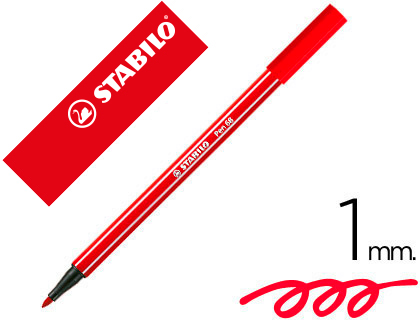 [49241] Rotulador stabilo acuarelable pen 68 rojo carmin punta gruesa 1mm