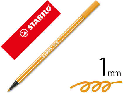 [49236] Rotulador stabilo acuarelable pen 68 naranja punta gruesa 1mm