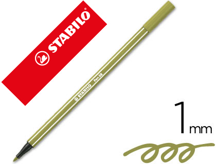 [49227] Rotulador stabilo acuarelable pen 68 verde tierra punta gruesa 1mm