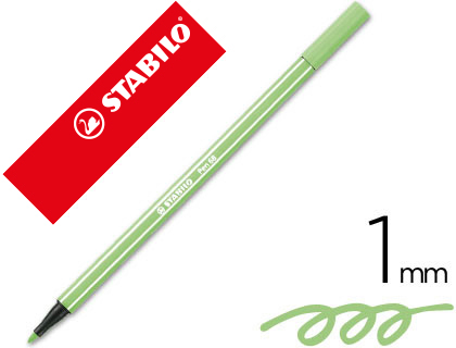 [49223] Rotulador stabilo acuarelable pen 68 verde hielo punta gruesa 1mm