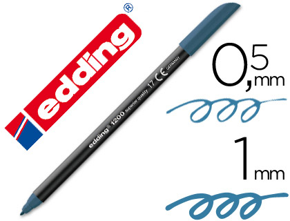 [27165] Rotulador edding punta fibra 1200 azul acero n.17 punta redonda 0.5 mm