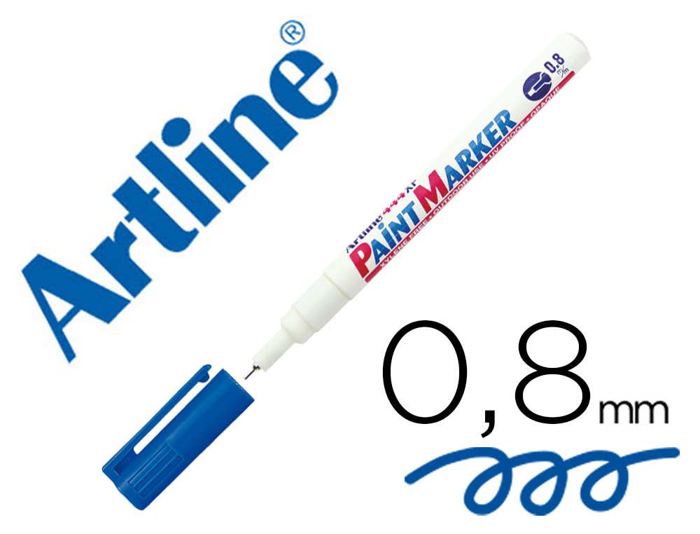 [26404] Rotulador artline marcador permanente ek-444 xf azul -punta redonda 0.8 mm -metal caucho y plastico
