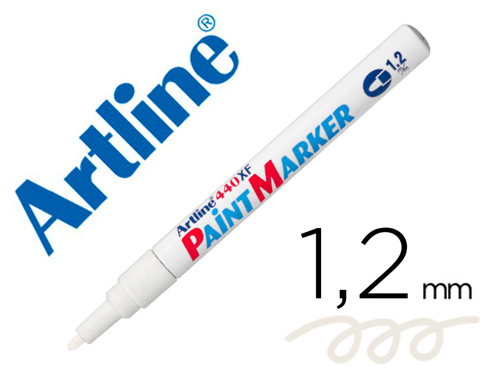 [12172] Rotulador artline marcador permanente ek-440 xf blanco punta redonda 1.2 mm metal caucho y plastico