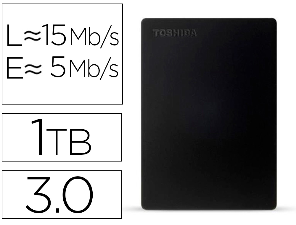 [160399] Disco duro externo toshiba canvio slim hdd 2,50/' 5.000 mbit/s usb 3.0 1 tb color negro