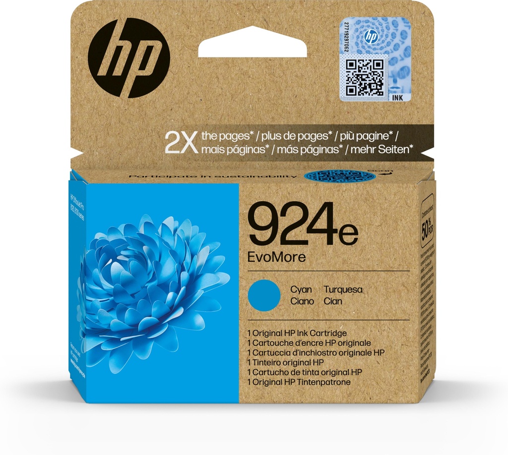 [58708] HP 924e Cartucho Cian OfficeJet Pro 8120, 8130 series