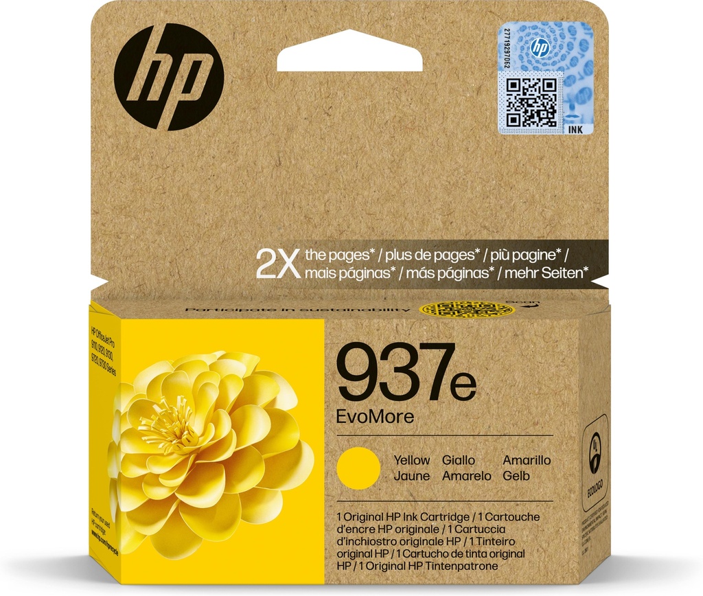 [58714] HP 937e Cartucho Amarillo OfficeJet Pro 9110b, 9120