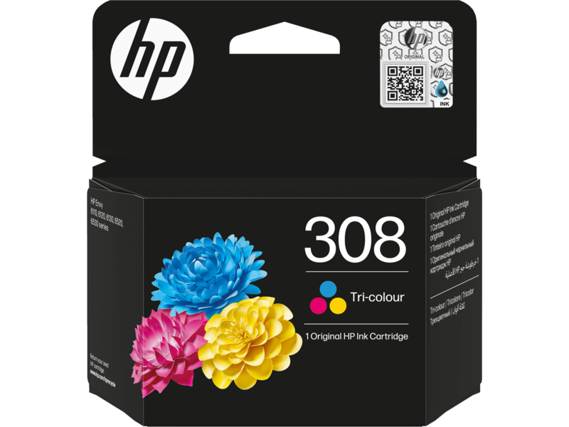 [62591] HP Cartucho 308 Color Cian, Magenta y Amarillo 120 p
