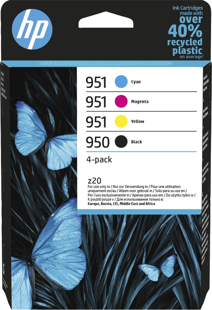 [40867] HP OfficeJet Pro 250, Pack 4 cartuchos º950 negro y º951 CMY