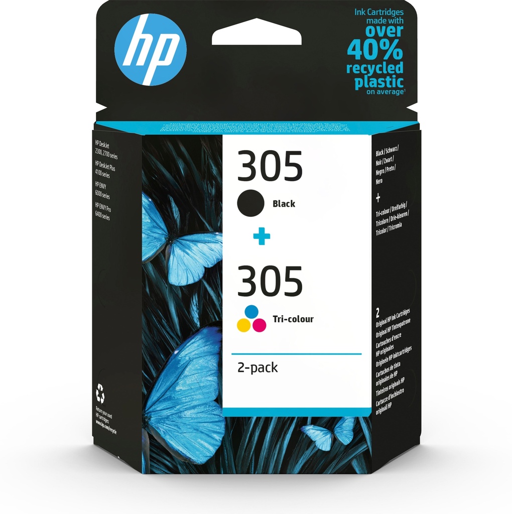 [41965] HP DeskJet 1210,1212 Pack 2 Cartucho Color y Negro Nº305