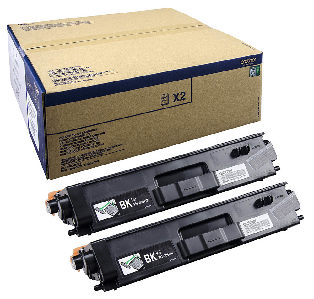 [32363] [TN900BKTWIN] BROTHER Toner negro HLL9200CDWT, HLL9300CDWTT, MFCL9550CDWT Pack 2 Toner Negro