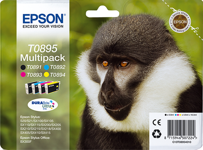Epson Stylus S20/SX105/SX205/405 Multipack (T089140+240+340+440)