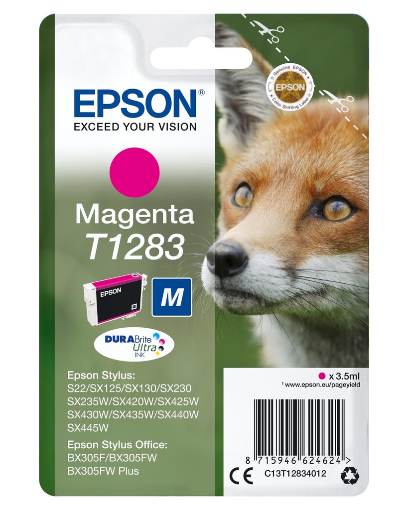 [36003] [C13T12834012] Epson Cartucho Magenta Stylus S22/SX420W/425W/ Office BX305F