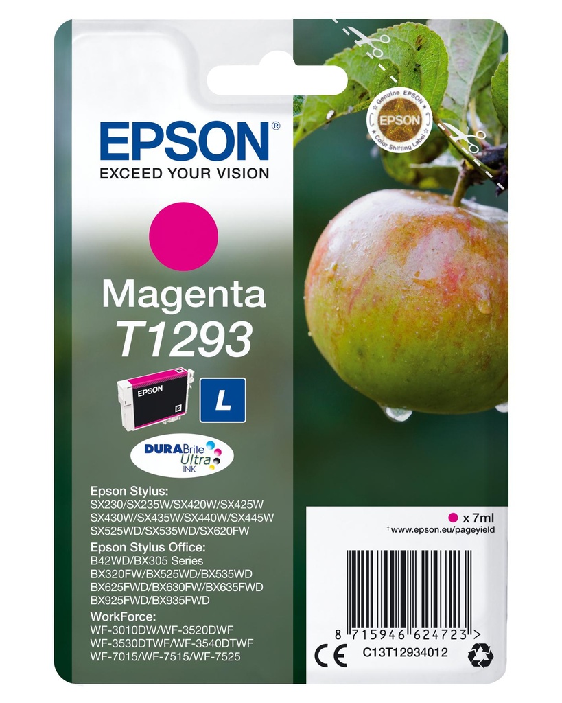 [36007] [C13T12934012] Epson Cartucho Magenta Stylus SX420W/425W/ Office BX305F/320FW