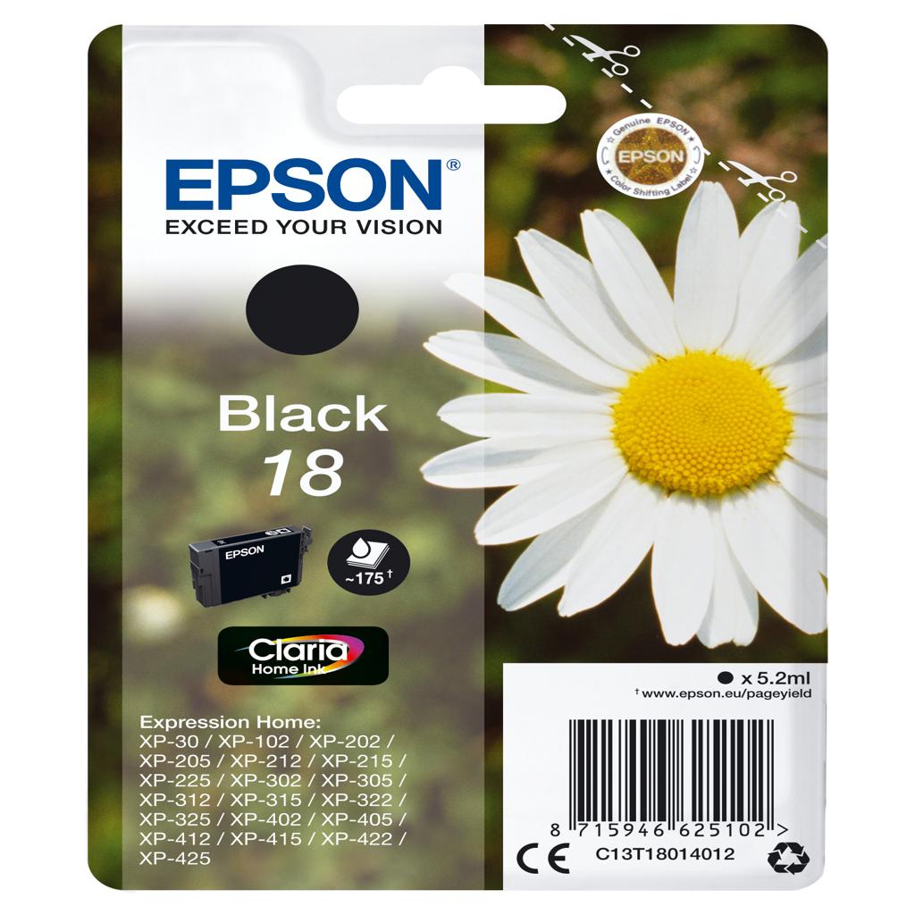 [15313] [C13T18014012] Epson Expression Home XP-102/205/305/322/405/422 Cartucho Negro nº18