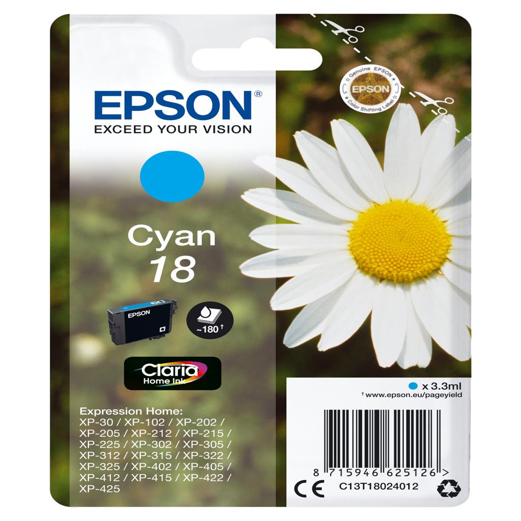 [15324] [C13T18024022] Epson Expression Home XP-102/205/305/405 Cartucho Cian (Radiofrecuencia)