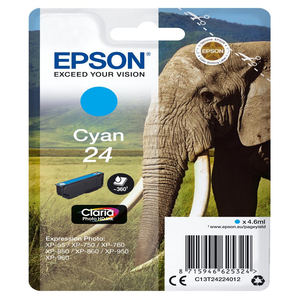[15599] [C13T24224012] Epson Claria Photo HD Ink Cartucho Cian 24   Expression Photo XP-950