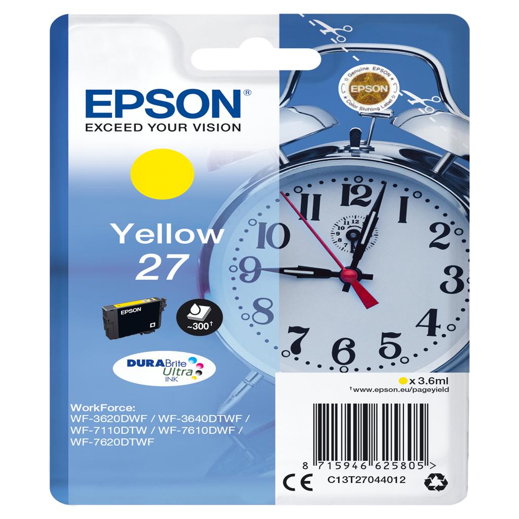 [18737] [C13T27044012] Epson WorkForce WF-3000 y WF-7000 Cartucho Amarillo nº27