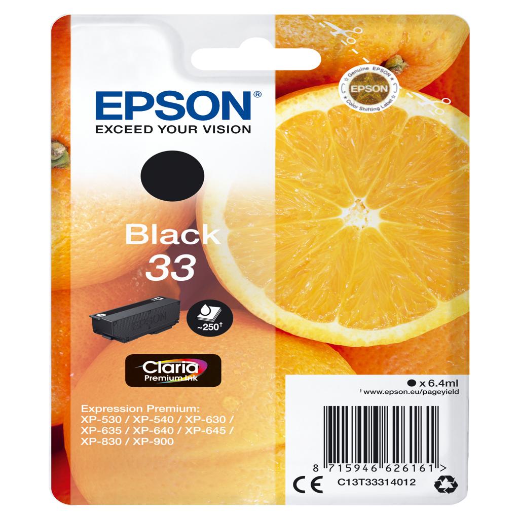 [35739] [C13T33314022] EPSON Expression Home XP-530 Cartucho Negro Nº33 RF+AM