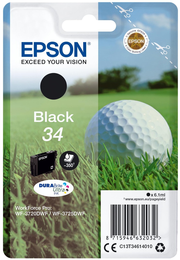 [33410] [C13T34614020] EPSON Singlepack Black 34 DURABrite Ultra Ink