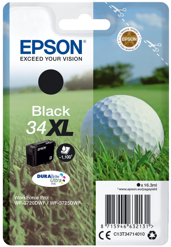 [33420] [C13T34714020] EPSON Singlepack Black 34XL DURABrite Ultra Ink
