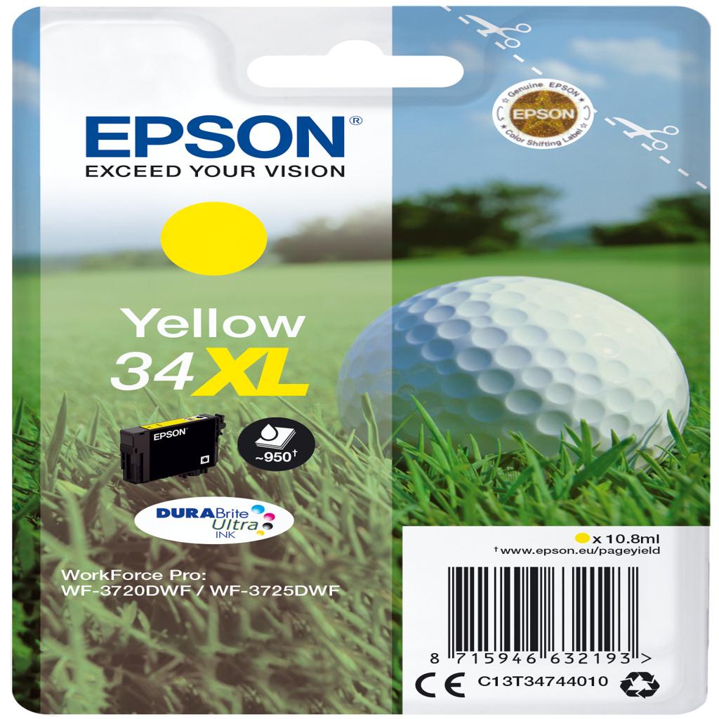 [33425] [C13T34744010] EPSON Singlepack Yellow 34XL DURABrite Ultra Ink