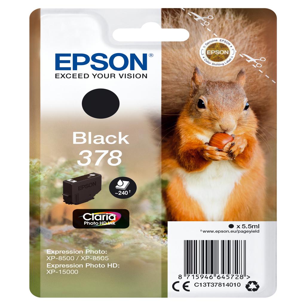 [34051] [C13T37814020] EPSON Singlepack Black 378 Claria Photo HD Ink con RF