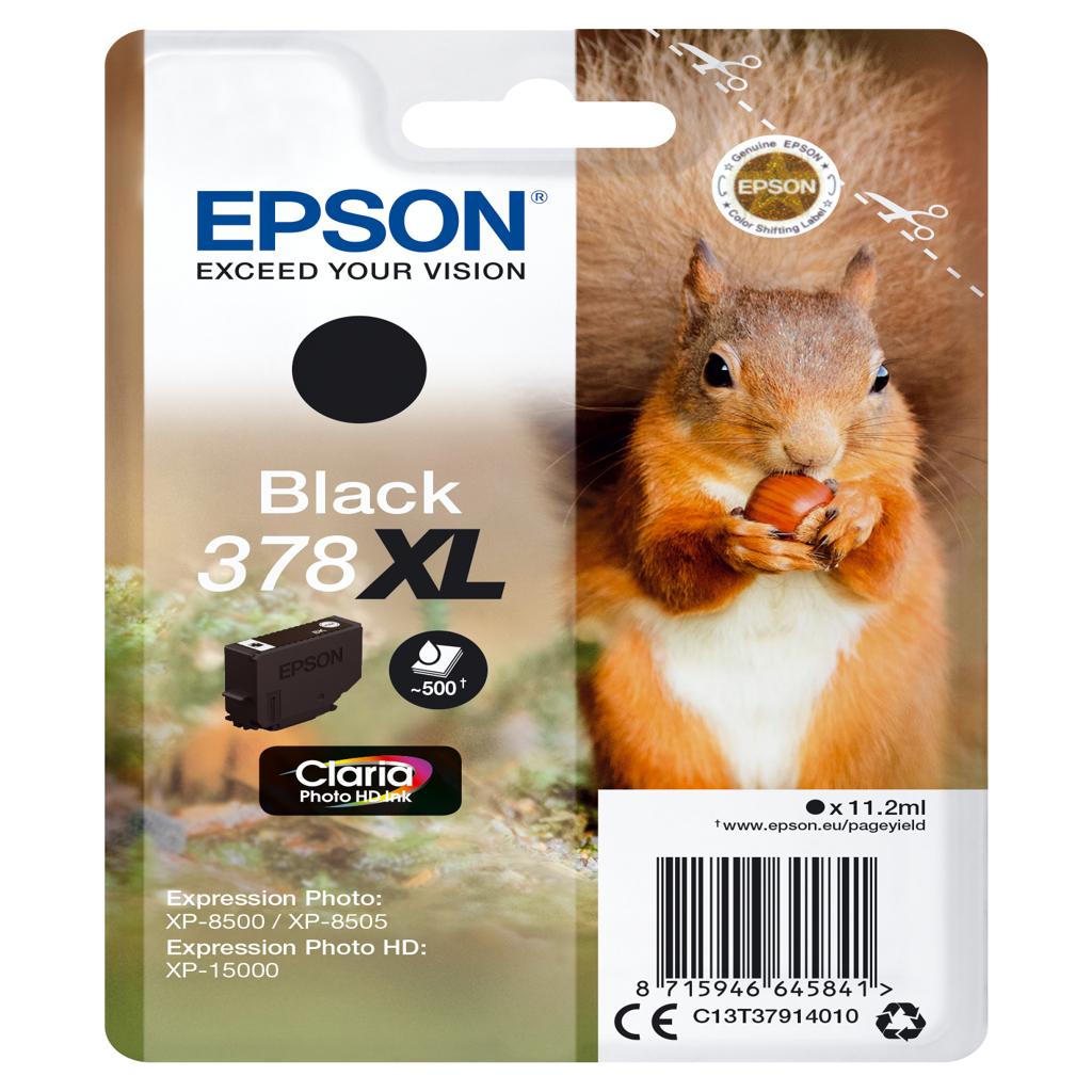 [34063] [C13T37914010] EPSON Singlepack Black 378XL Claria Photo HD Ink