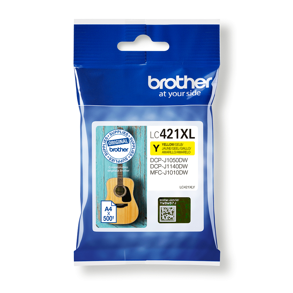 BROTHER Cartucho de tinta amarillo de larga duracion LC421XLY para DCP-J1050DW / DCP-J1140DW / MFC-J