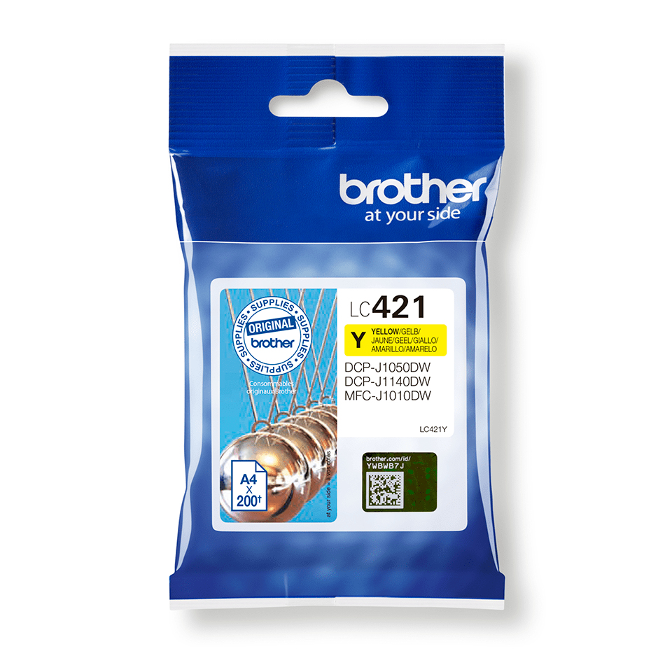 [43998] [LC421Y] BROTHER Cartucho de tinta amarillo LC421Y para DCP-J1050DW / DCP-J1140DW / MFC-J1010DW