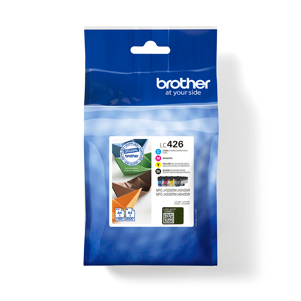 BROTHER pack de 4 cartuchos de tinta negro cian magenta y amarillo lc426val/LC426VAL