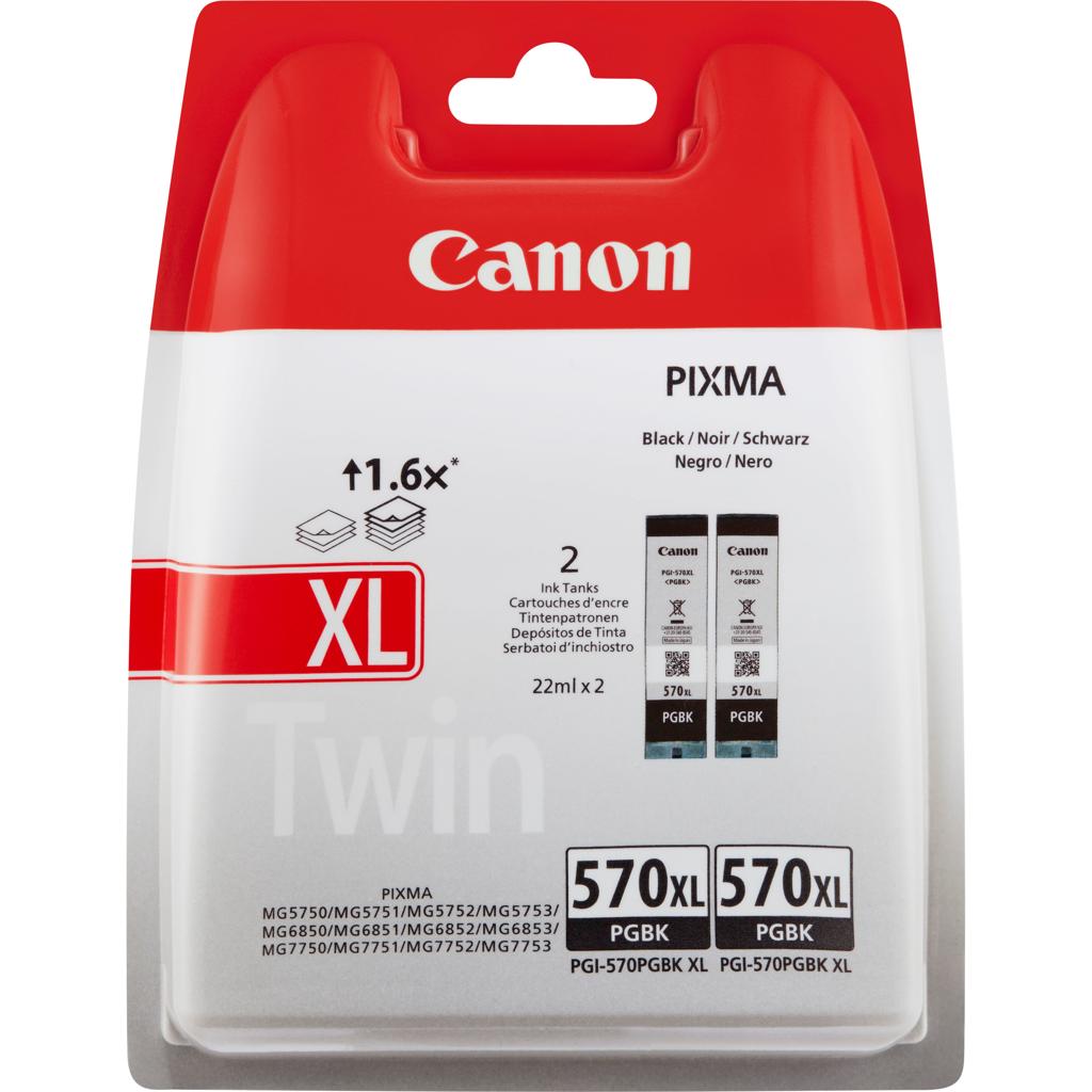 [37611] [0318C007] CANON Cartucho Negro PGI570PGBK XL Pixma MG6850  Twin pack (en Blister)