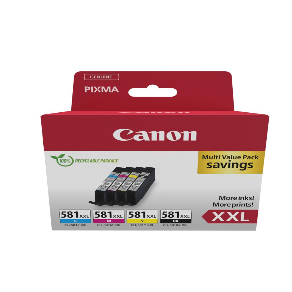 [62428] [1998C007] CANON CLI581XXL CMYB Multipack ECOPACK Pixma TR8550 TS6250 MULTIPACK 4- COLORES