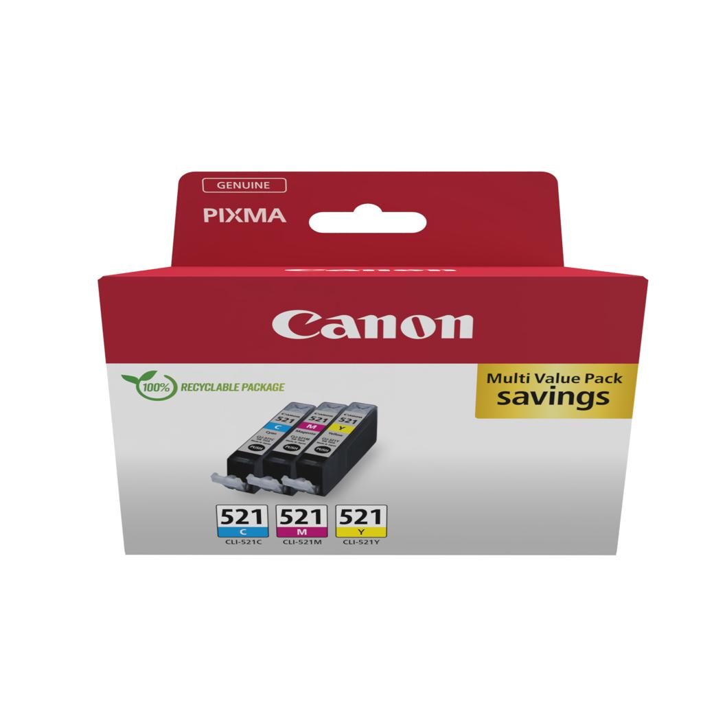 CANON CLI521CMY MULTI ECOPACK pack 3-colores carton
