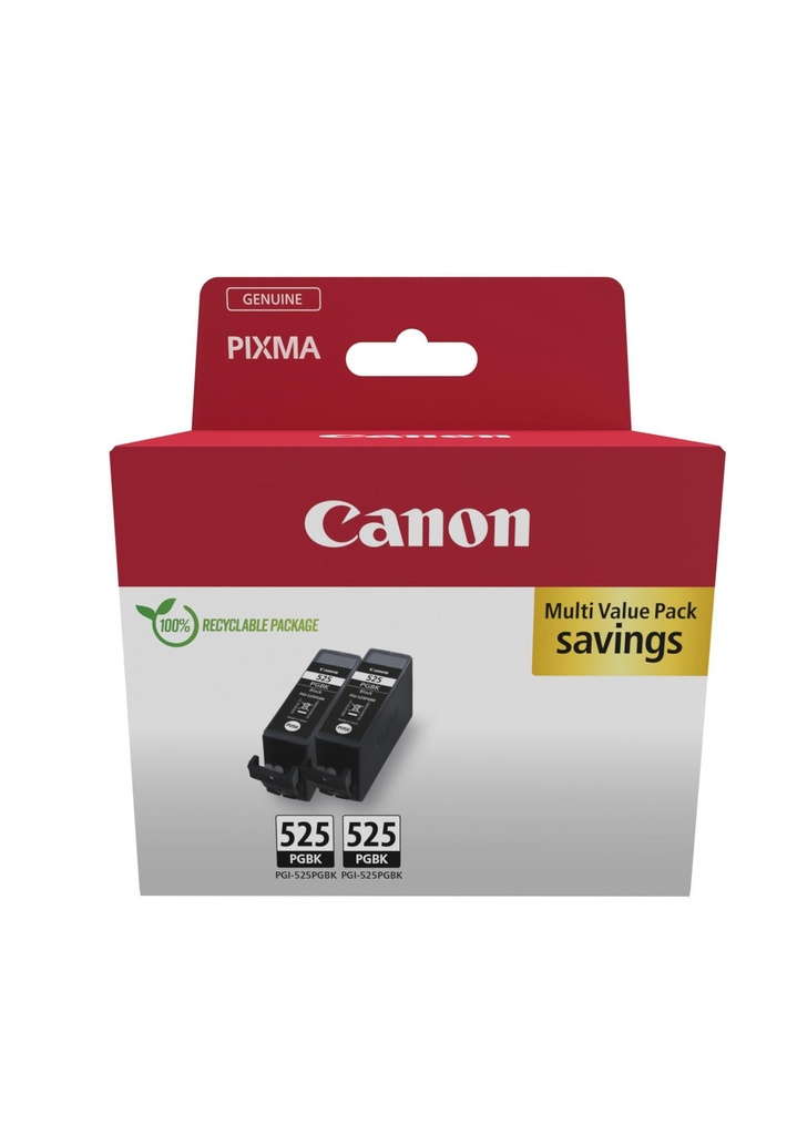 [63987] [4529B017] CANON Pack 2 Cartuchos CANON PGI525BK Twin Eco carton