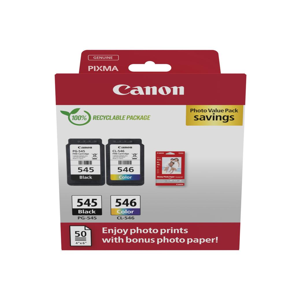 [59106] [8287B008] CANON Pack 2 PG545/CL546 Photo Value Pack ECO + 50h papel photo carton
