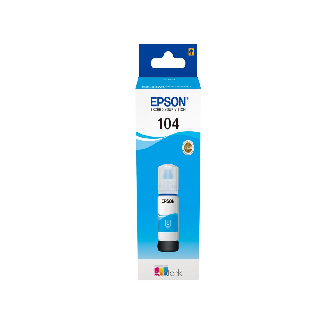 [36589] [C13T00P240] EPSON tinta 104 EcoTank Cyan ink bottle