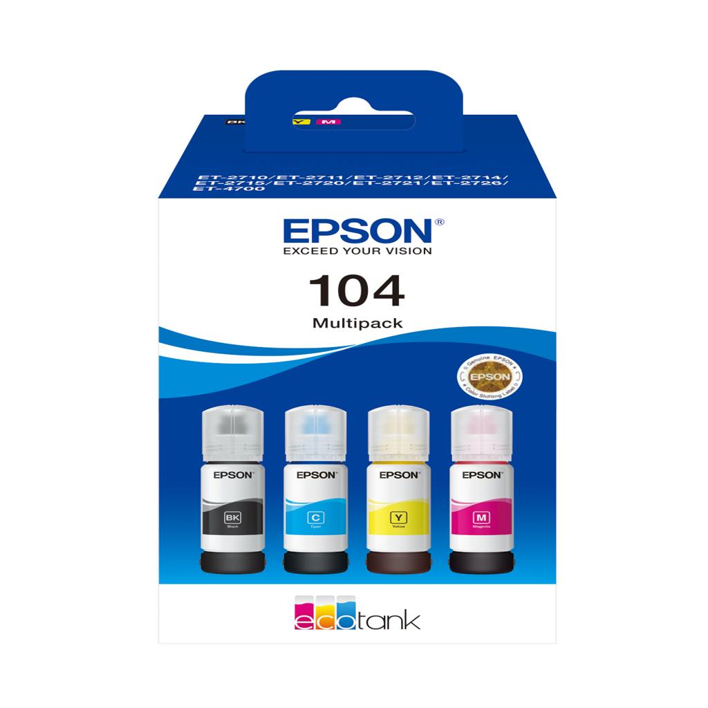 [40627] [C13T00P640] EPSON Tinta 104 EcoTank 4-colour Multipack (WE)