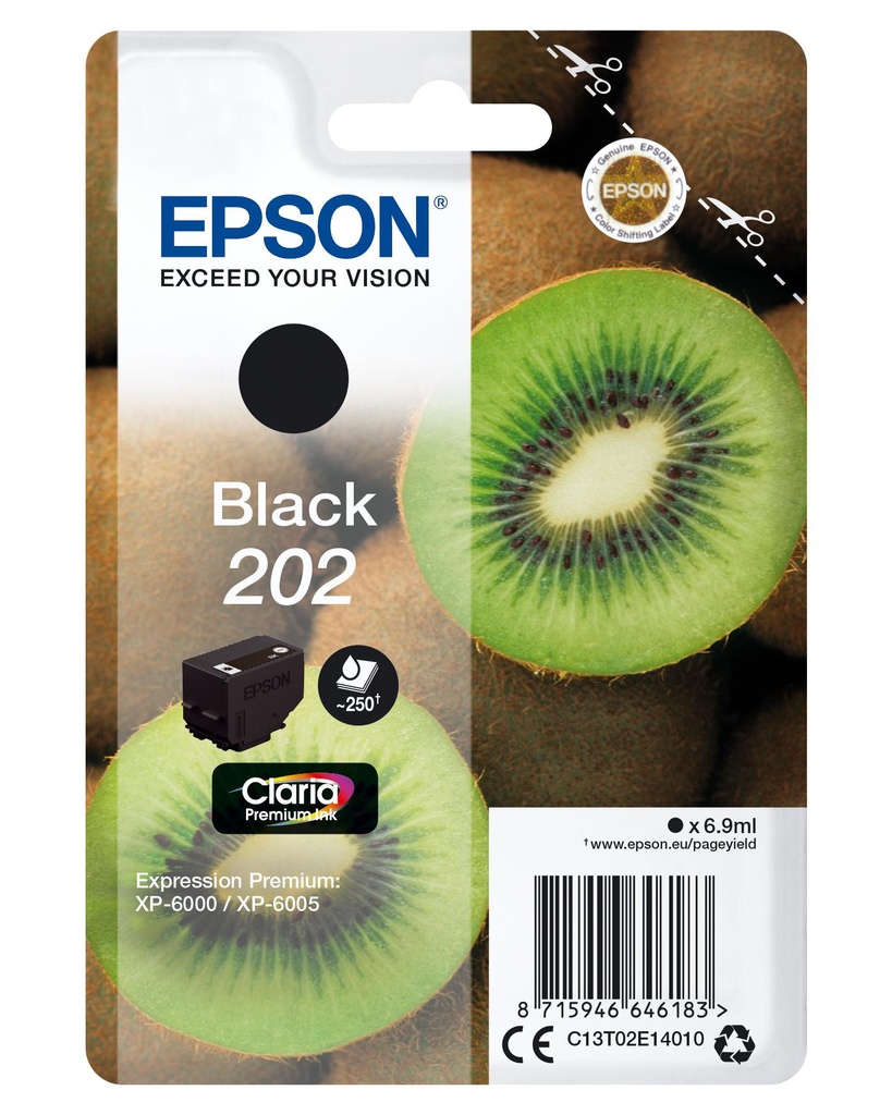 [34029] [C13T02E14020] EPSON Singlepack Negro 202 Claria Premium Ink con RF