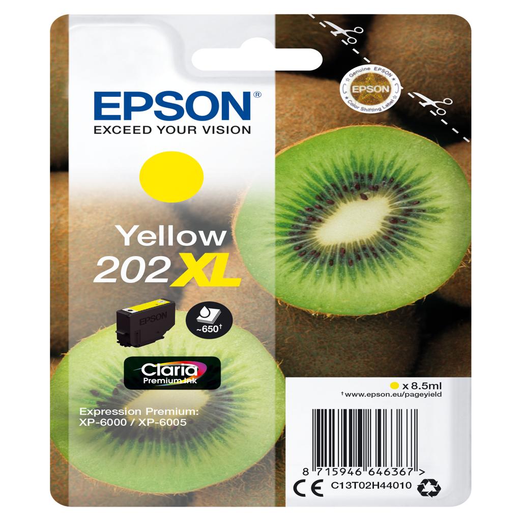 [34049] [C13T02H44020] EPSON Singlepack Yellow 202XL Claria Premium Ink con RF