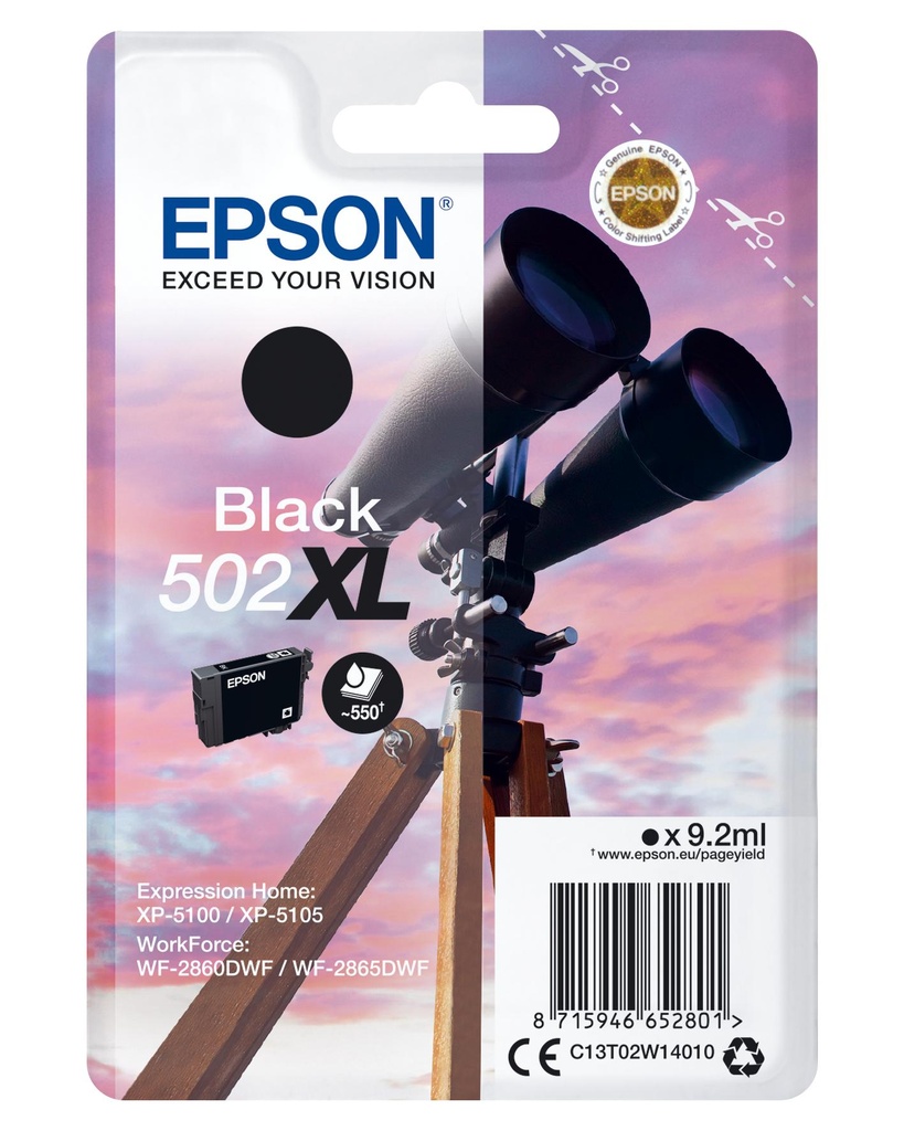 [34551] [C13T02W14010] EPSON Singlepack Black 502XL Ink