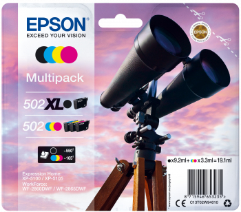[34561] [C13T02W94010] EPSON Multipack 4-colours 502 XL Black/Std. CMY