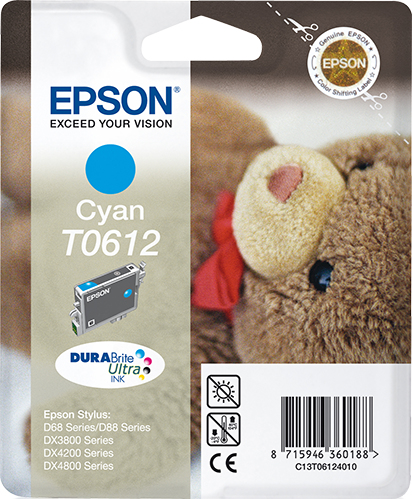 [04933] [C13T06124010] Epson Stylus D-66/88, DX-3800/DX-4800 Cartucho Cian