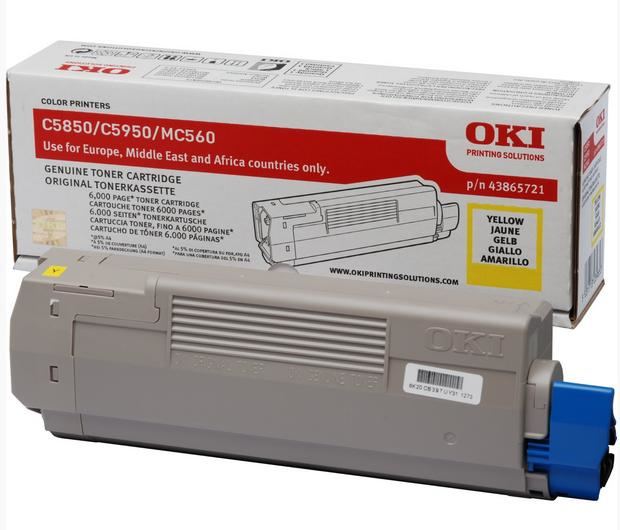 [11861] [43865721] OKI C-5850/5950/MC560 Toner Amarillo 6k-Desc