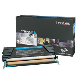 Lexmark C736, X736, X738  Cartucho de toner cian Alto Rendimiento (10K)