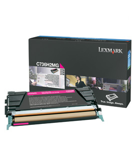 [35615] [C736H2MG] Lexmark C736, X736, X738  Cartucho de toner magenta Alto Rendimiento (10K)