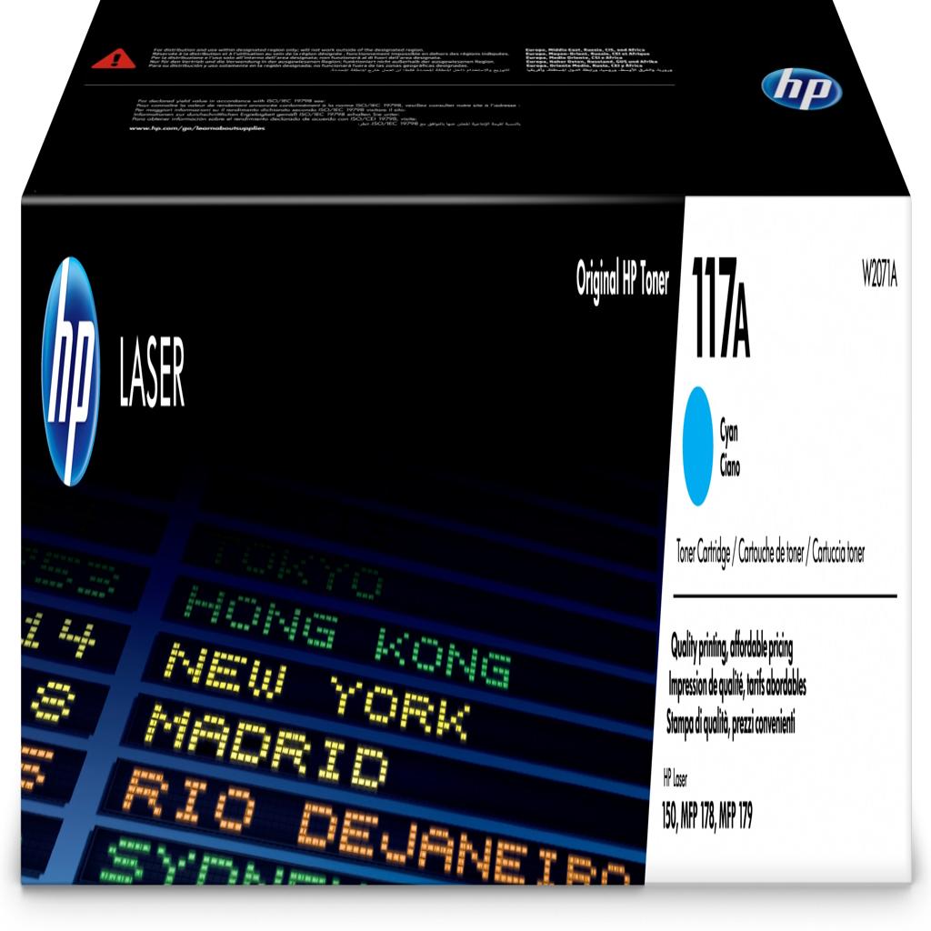 [37386] [W2071A] HP Cartucho de toner Original Laser 150A/178/179Fnw  117A cian (W2071A)