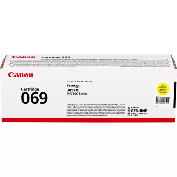 [60757] [5091C002] CANON Toner Amarillo 069Y: i-SENSYS LBP673Cdw, LBP673dw, MF752Cdw 1.900p.