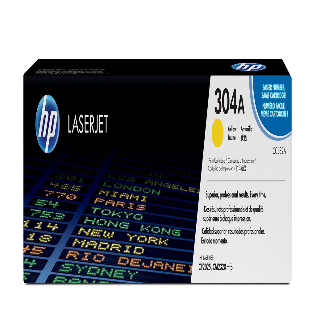 [12334] [CC532A] HP Laserjet Color CP2025,CM2320 Toner amarillo 2.800 pag. 304A