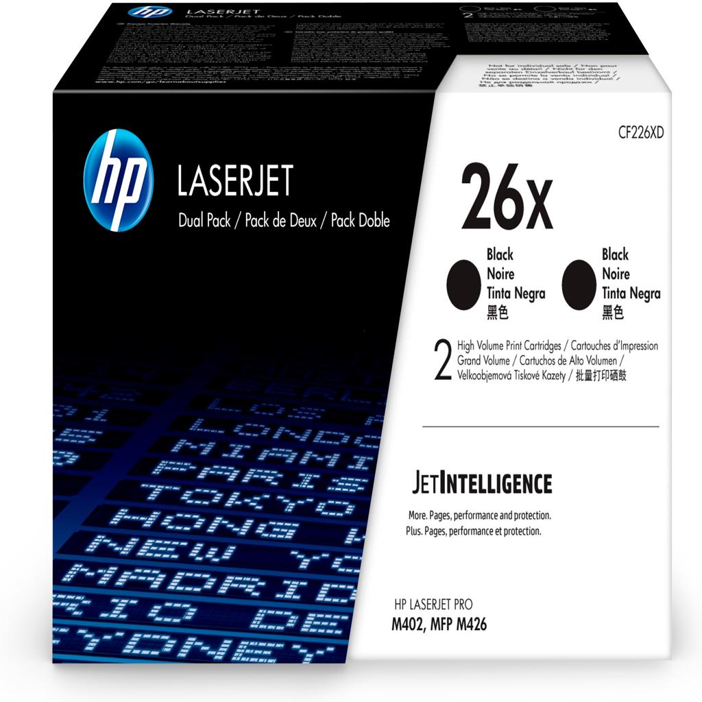 HP LaserJet Pro M402/426 Pack 2 Toner Negro nº26X 9.000 paginas alta capacidad